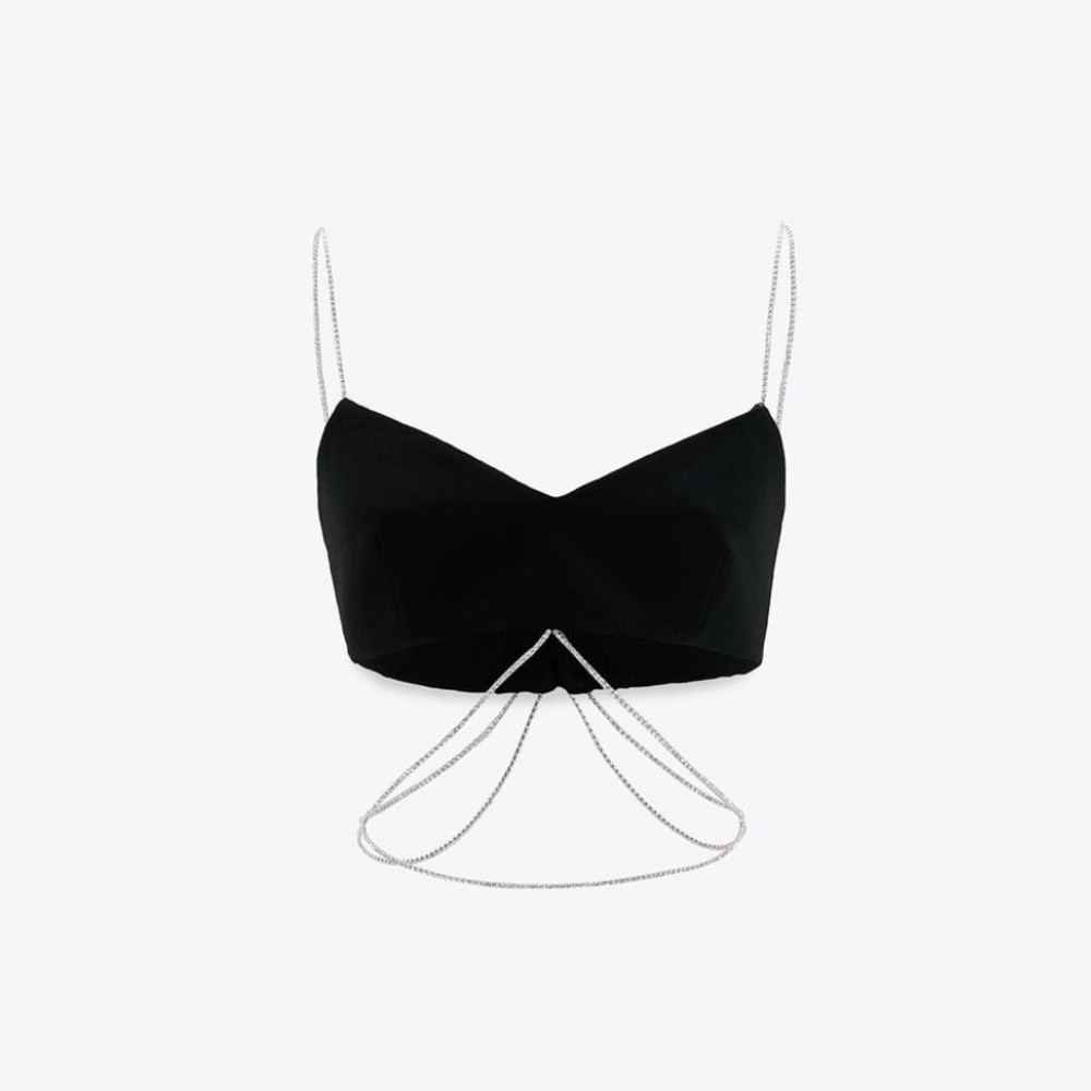 ZARA BNWT Jewel Crop Top - Picture 3 of 7